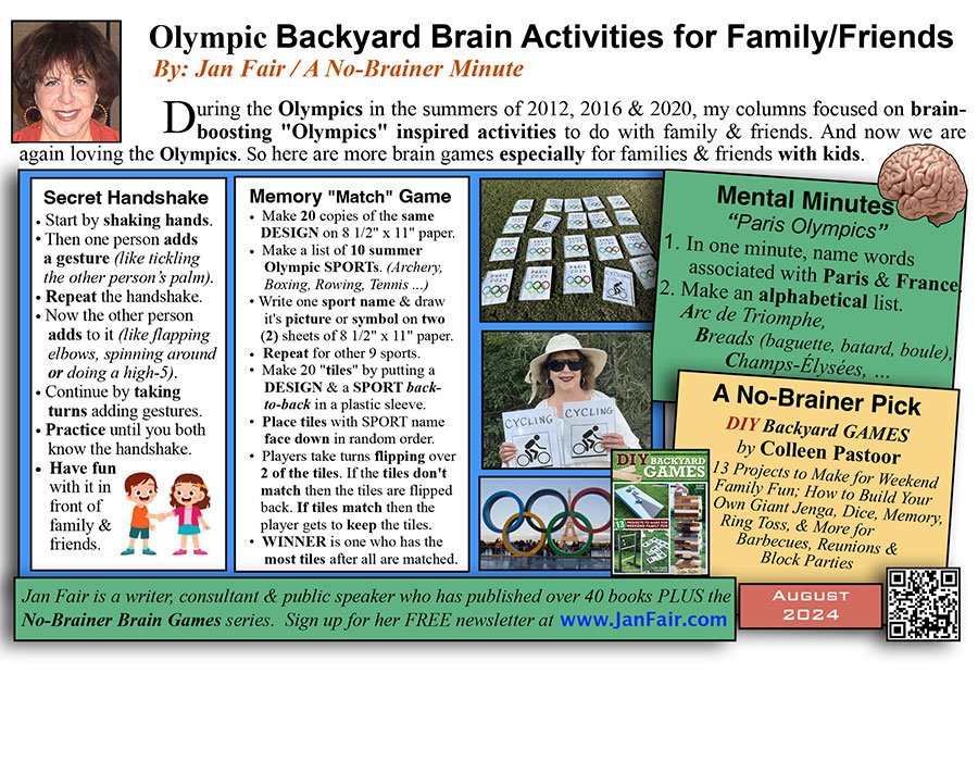 Olympic Backyard Brain Activities for Family/Friends